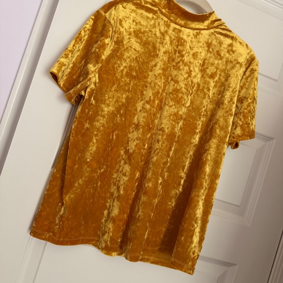 Ladies Crushed Velvet Top, Tie front or back, SZ M, S/S - Picture 2 of 2